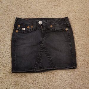 True Religion Black Denim Mini-skirt